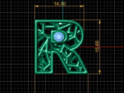 SIMPLE ALPHABET R PENDANT 3D PRINTABLE MODEL  3D print model
