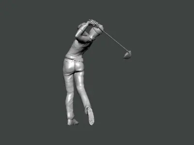 3D Model-CHARACTER0053 golfer swinging club 3D print model