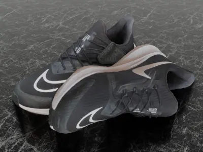 NIKE FLY EASE 2  3D SHOES - BLACK Low-poly 3D model