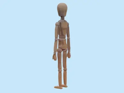 Wooden mannequin 3D model