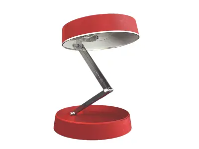 Folding Red Retro Rigged Lamp  3D model