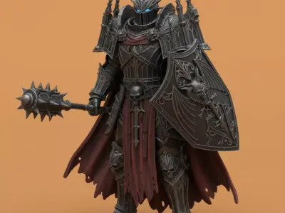 Grimdark Sci-Fi Fanatic Warrior Tabletop Miniature Free 3D model