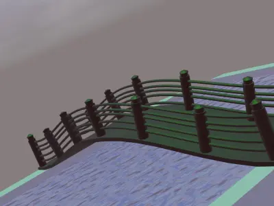 Bridge across a pool for 3d printing Free 3D model