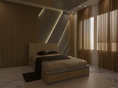 Modern Bedroom Model Game and Animation Ready 3D model