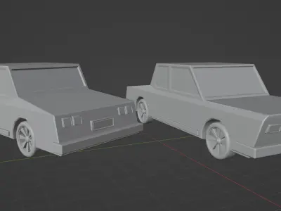 Low Poly Sedan Car Low-poly 3D model