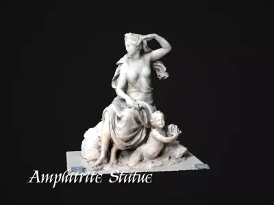 Amphitrite statue Low-poly 3D model