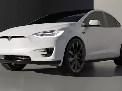 Car Rigged - Tesla Model X Low-poly 3D model