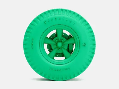 15x10 Pacer Supreme Wheel Firestone Dragster Cheater Tire 3D print model