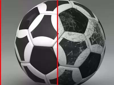 Soccerball black white triangles Low-poly 3D model