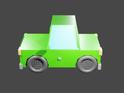 low poly easy car 3D model