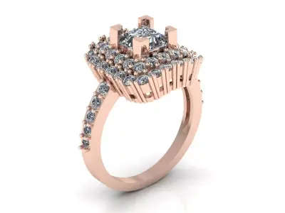 Jewelry Diamond Ring 3D Print Model  3D print model 7