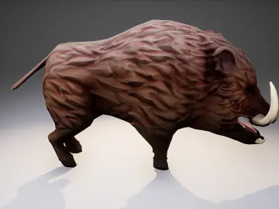 Stylized Boar Low-poly 3D model