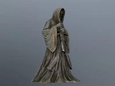 Dark statue Low-poly 3D model