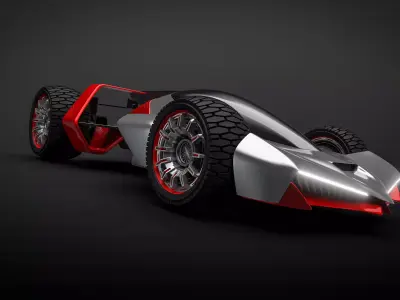 Cybermobile futuristic car 3D model