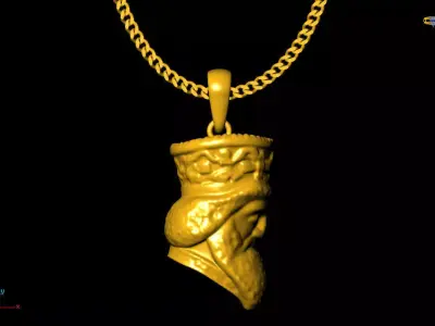King head pendant charms - one inch pendant 3D print model
