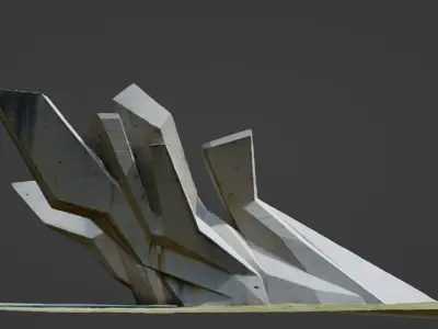 tjentiste statue Low-poly 3D model