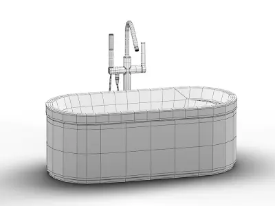 Kohler Lovee Freestanding Bathtub With Mixer 3D model