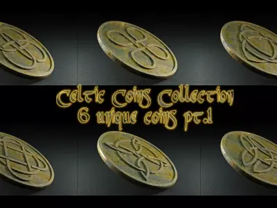 Celtic Coin Collection pt1 Low-poly 3D model