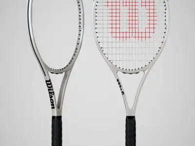 Wilson Pro Staff RF97 Autograph Silver and Ball 3D Model Pack