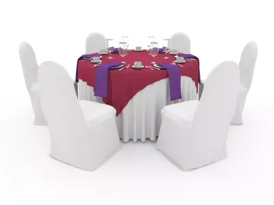 Banquet Table and Chair 38 3D model