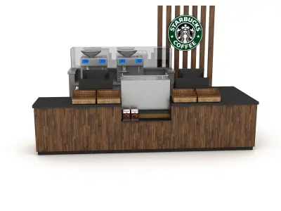 3d coffee shop 3D Low-poly 3D model