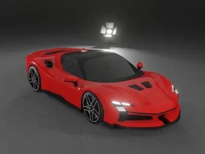 Ferrari SF90 XX Low-poly 3D model