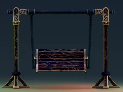 Stylized Halloween Props - Swing Low-poly 3D model