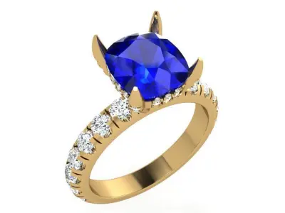 Cushion Cut Ring 3968 3D print model