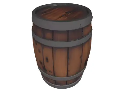 Barrel Low-poly 3D model 18