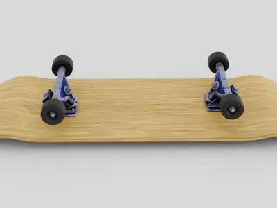 Skateboard wooden with wheels 3D model