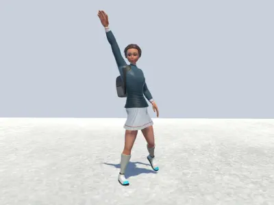 Cyclist female avatar 1 Low-poly 3D model