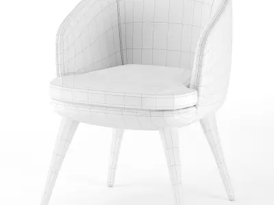 Elegant Beige Accent Chair 3D model