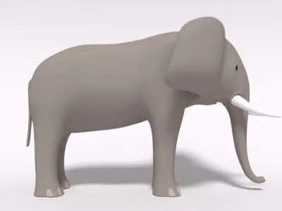 Cartoon Elephant 3D model