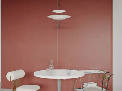 Modern living room dining room interior scenes 463 3D model