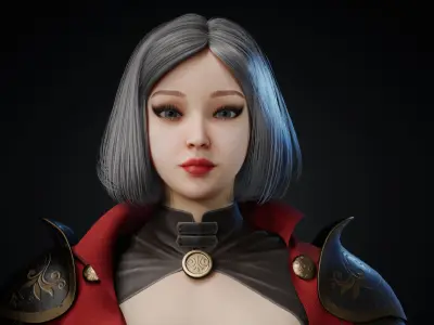 Knight girl Matilda Low-poly 3D model