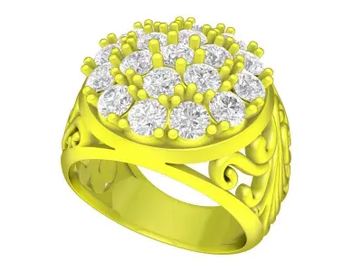 A7580 Art Luxury Diamond Women Ring 3D Model 3D print model