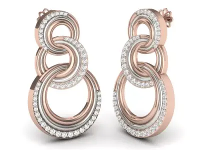 Earrings with diamonds 3D print model