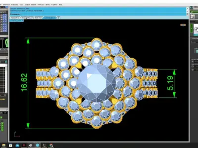 Luxury Multi-Layer Halo Diamond Ring for Women  3510 3D print model