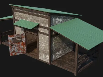 Medieval Houses 52- 4K Textures Game Ready Low-poly 3D model