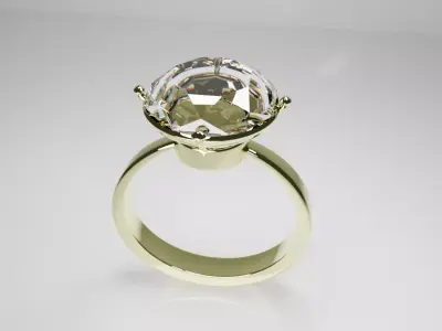 basic diamond ring  Low-poly 3D model