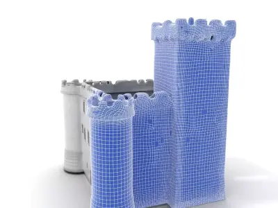 Stone Castle Fortification model pack Low-poly 3D model