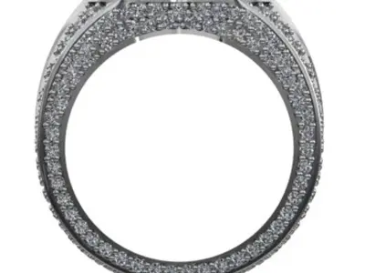 Star Ring FULL Round Diamonds  Luxury Jewelry Gold Platinum 3D print model