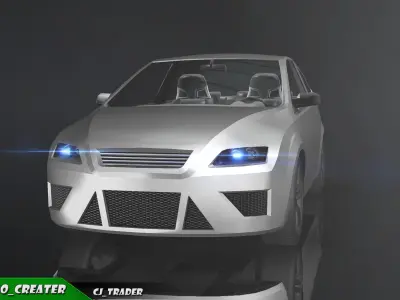 Low-Poly Car Racing  Concept Simple 3D Model Low-poly 3D model