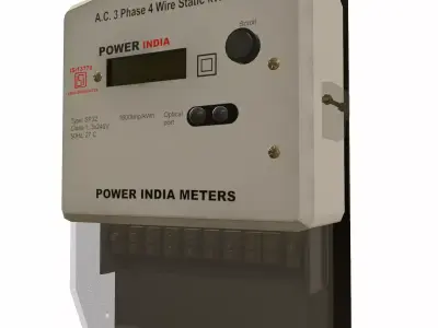 Multi-Function Electrical Energy Meter Low Poly Low-poly 3D model