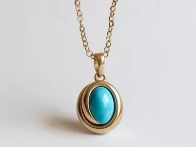Turquoise Gem Pendant 3D Jewelry Model 3D print model