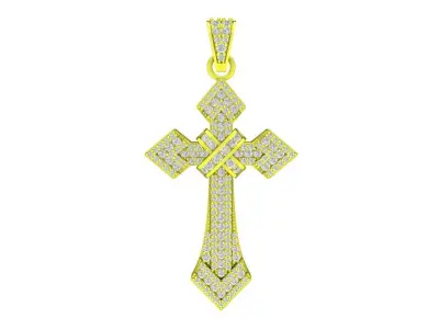 7029 new luxury diamond cross pendant 3D print model