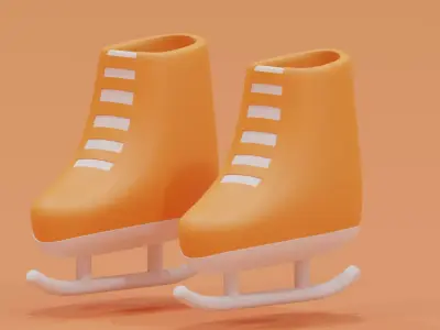 Cartoon Ice Skates Icon 3D model
