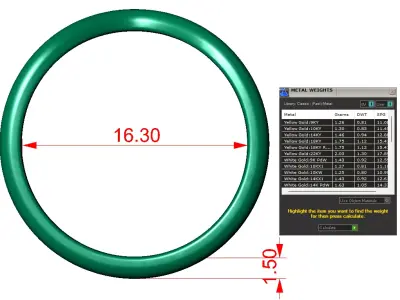 wide wave curved matching band round collection  3D print model