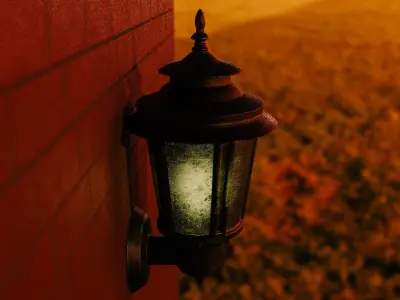 Outdoor Wall Lamp Low-poly 3D model