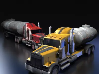 Semi-trailer Truck Low-poly 3D model